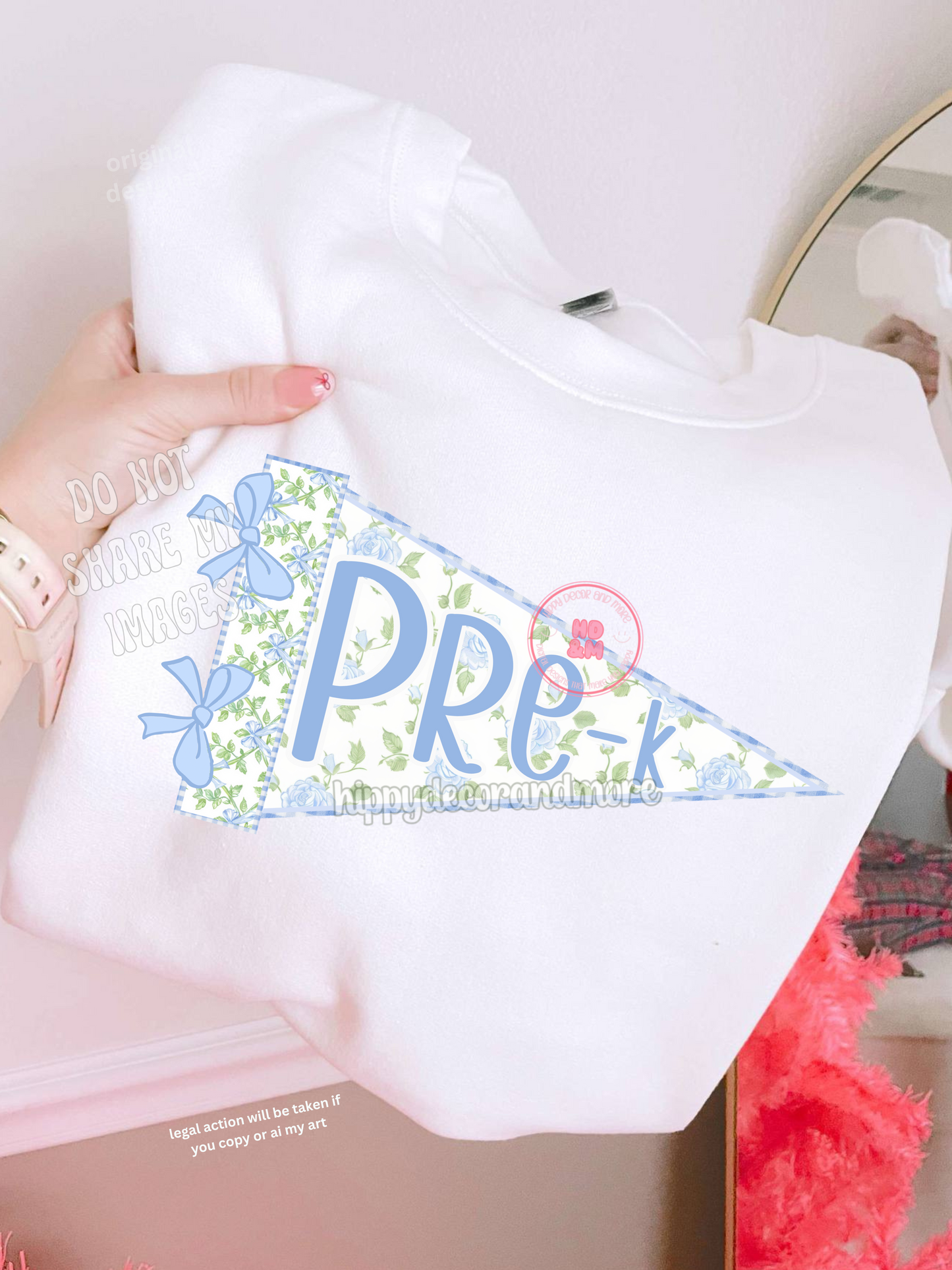 Pre-K Coquette Pennant Flag - Digital Design