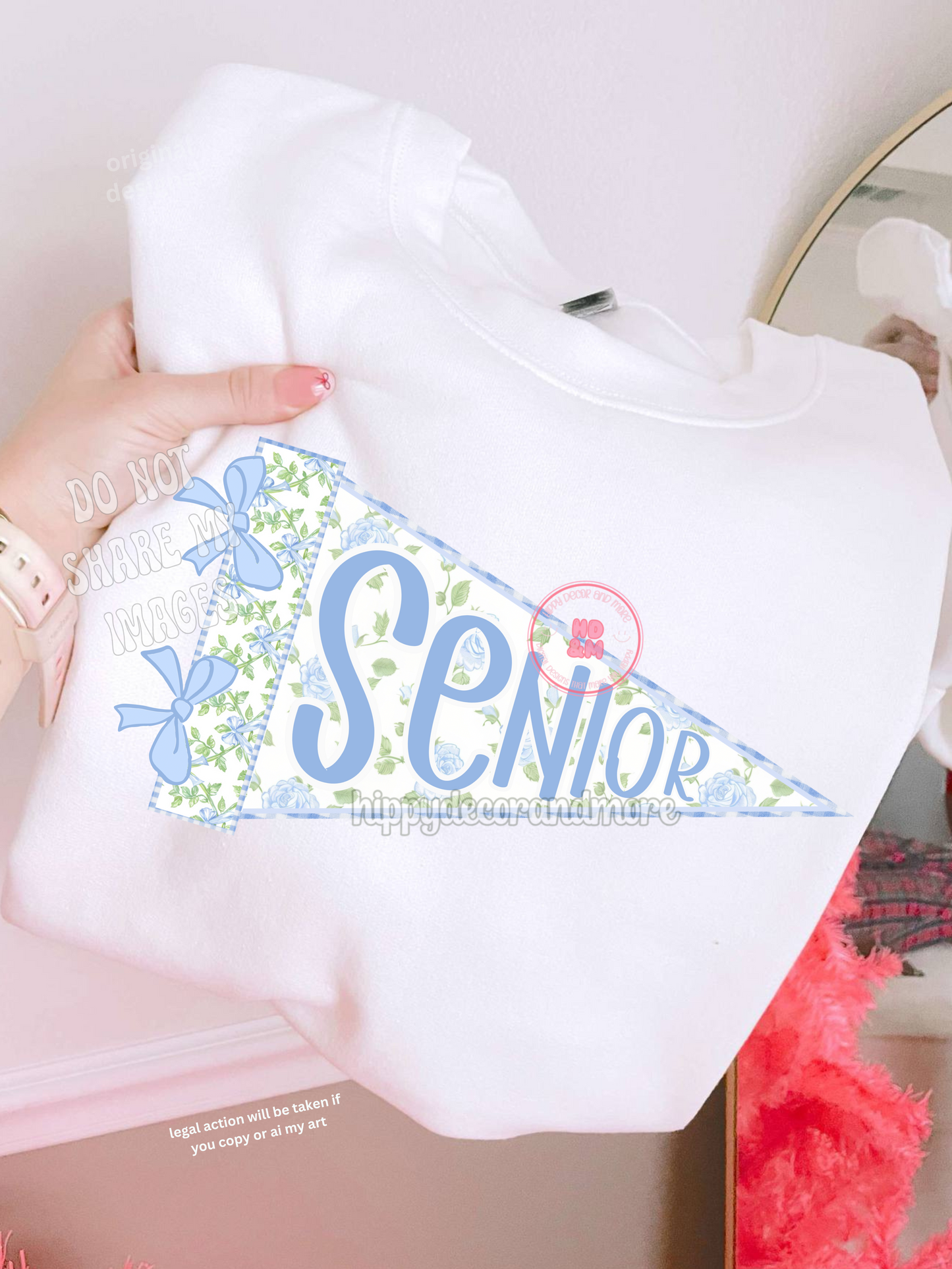 Senior Coquette Pennant Flag - Digital Design