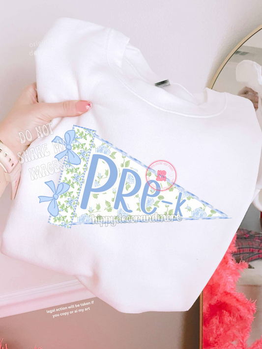 Pre-K Coquette Pennant Flag - Digital Design